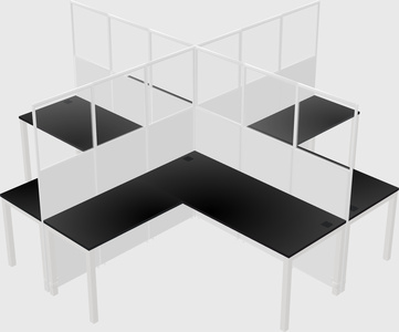 Shared l-shaped cubicles