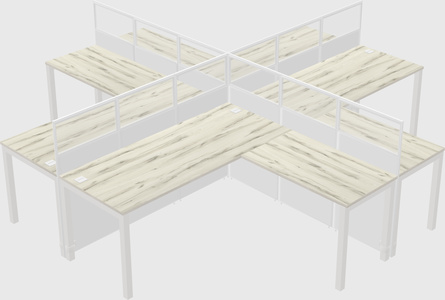 Shared l-shaped cubicles