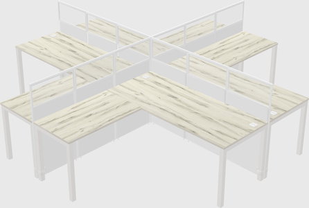 Shared l-shaped cubicles
