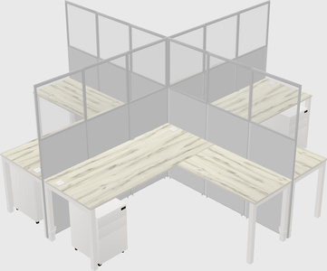Shared l-shaped cubicles