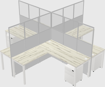 Shared l-shaped cubicles