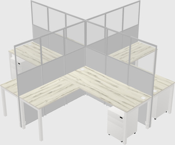 Shared l-shaped cubicles