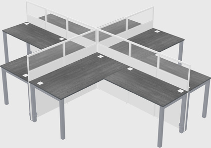 Shared l-shaped cubicles