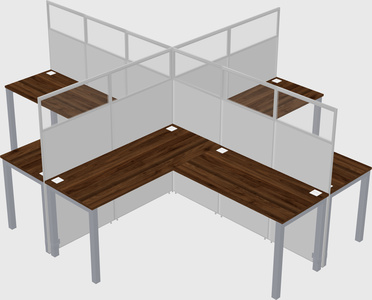 Shared l-shaped cubicles