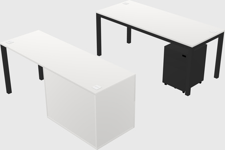 Parallel desk + file cabinet