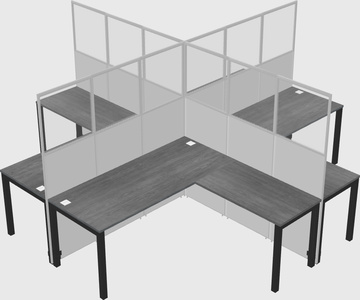 Shared l-shaped cubicles
