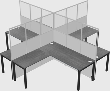 Shared l-shaped cubicles