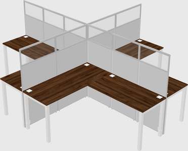 Shared l-shaped cubicles