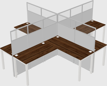 Shared l-shaped cubicles