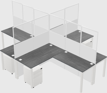 Shared l-shaped cubicles