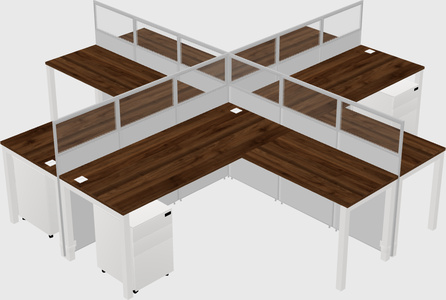 Shared l-shaped cubicles