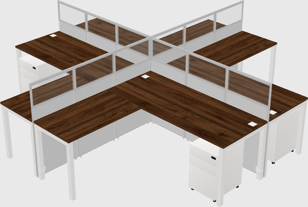 Shared l-shaped cubicles