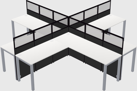 Shared l-shaped cubicles