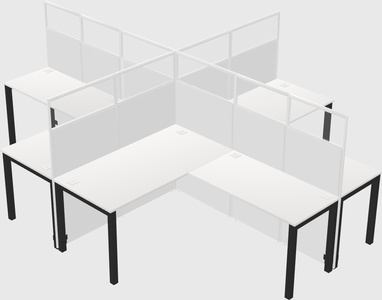 Shared l-shaped cubicles