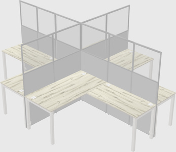 Shared l-shaped cubicles