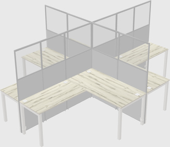 Shared l-shaped cubicles