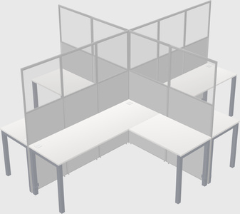 Shared l-shaped cubicles