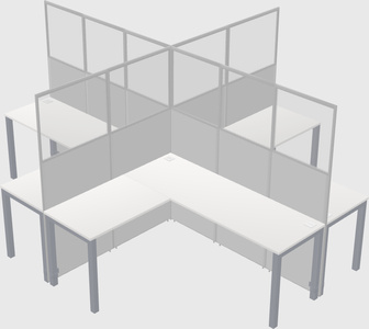 Shared l-shaped cubicles