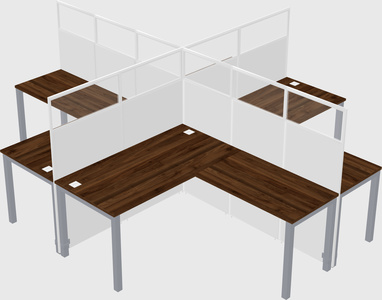 Shared l-shaped cubicles
