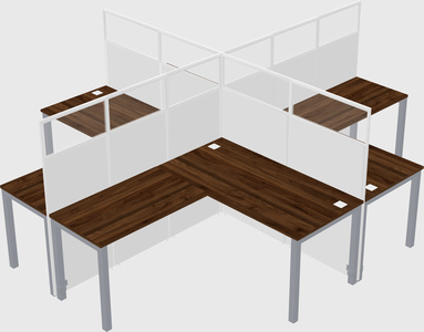Shared l-shaped cubicles