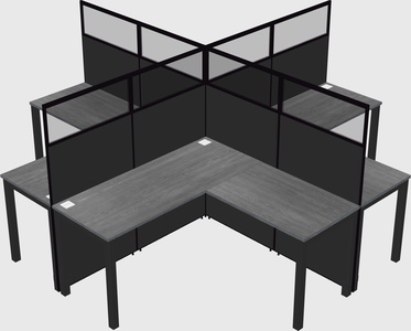 Shared l-shaped cubicles