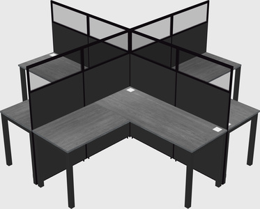 Shared l-shaped cubicles