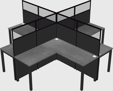 Shared l-shaped cubicles