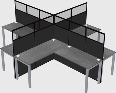 Shared l-shaped cubicles