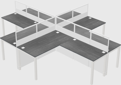 Shared l-shaped cubicles
