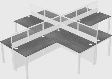 Shared l-shaped cubicles