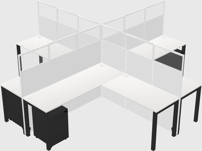 Shared l-shaped cubicles
