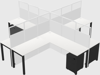 Shared l-shaped cubicles