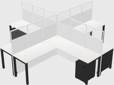 Shared l-shaped cubicles