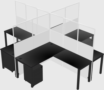 Shared l-shaped cubicles