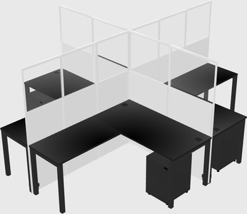 Shared l-shaped cubicles