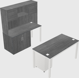 Parallel desk + cabinet