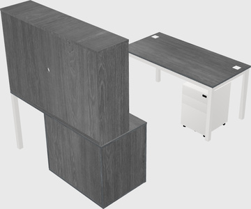 Parallel desk + cabinet