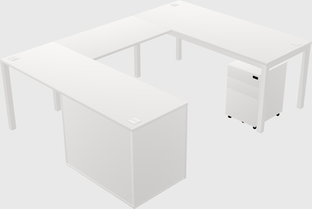 Bureau + armoire en u
