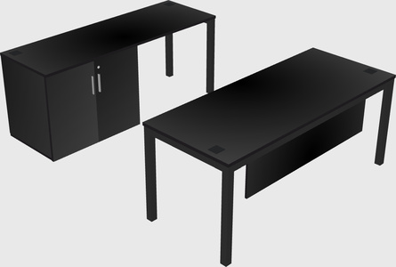 Parallel desk + cabinet