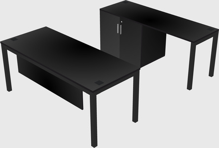 Parallel desk + cabinet