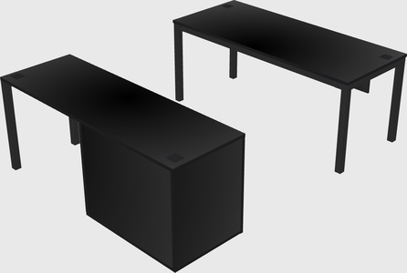 Parallel desk + cabinet