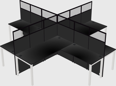 Shared l-shaped cubicles