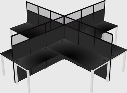Shared l-shaped cubicles