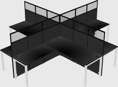 Shared l-shaped cubicles