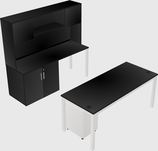 Parallel desk + cabinet