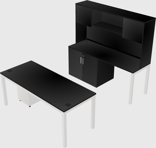 Parallel desk + cabinet
