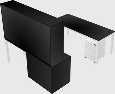 Parallel desk + cabinet