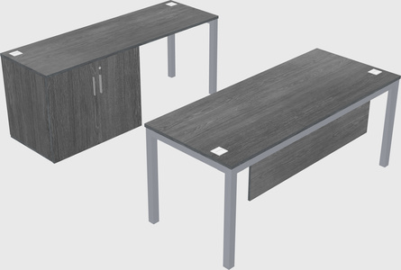 Parallel desk + cabinet