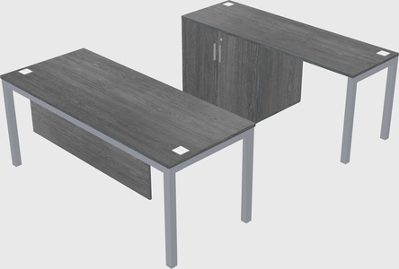 Parallel desk + cabinet