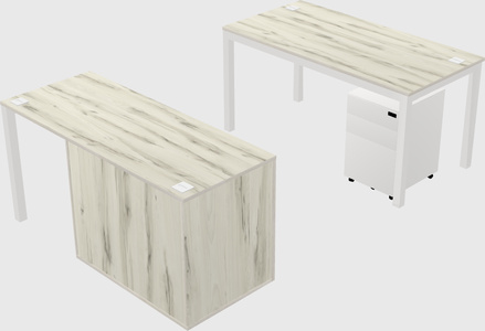 Parallel desk + file cabinet